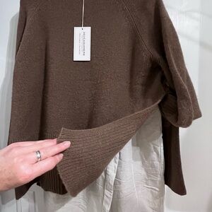 Milk chocolate color. Oversized - cozy - lightweight - wonderful